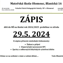 ZÁPIS DO MŠ 2024